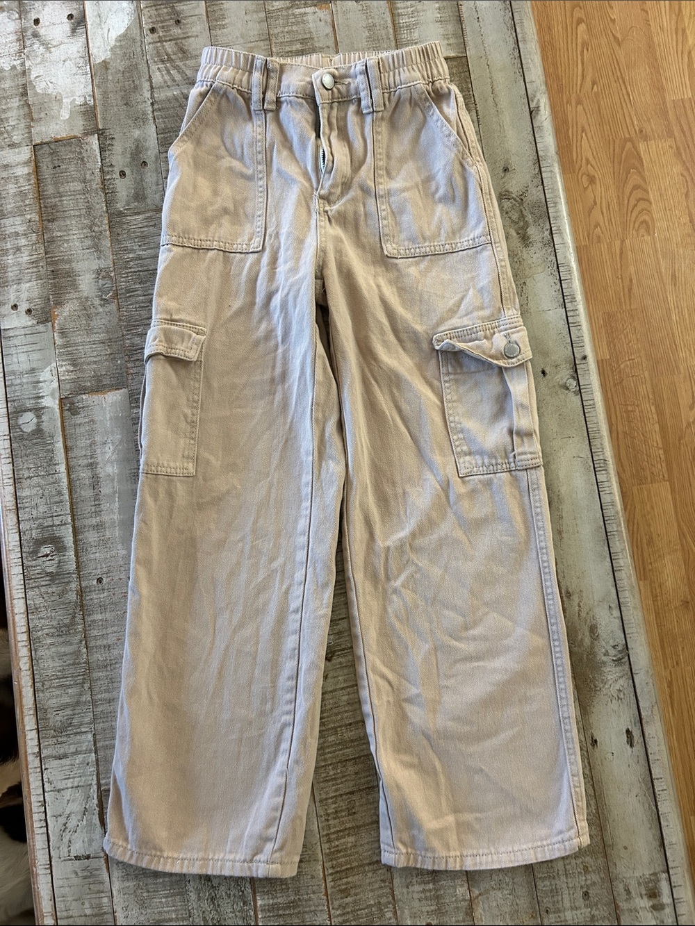 SHEIN Beige Wide Leg Cargo Jumpsuit Pants